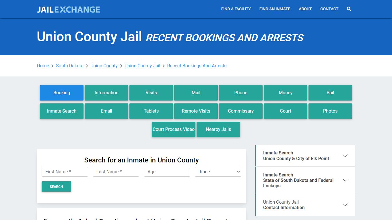 Union County Jail Recent Bookings And Arrests - Jail Exchange